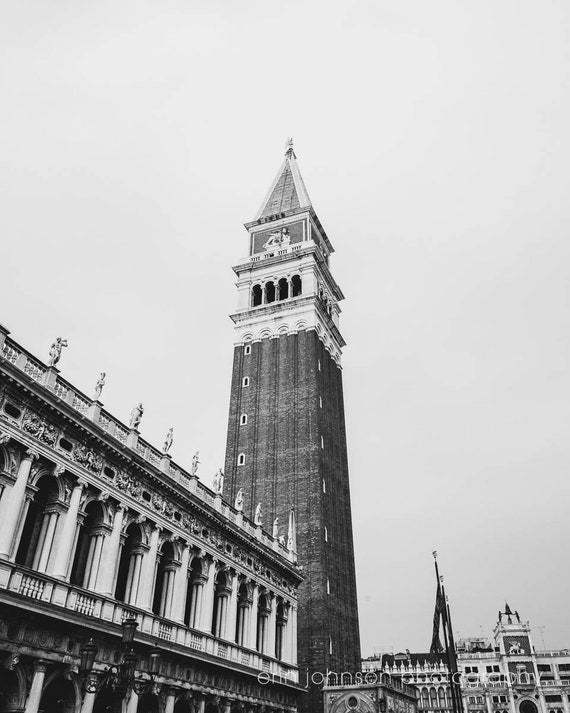 Vertical photography print of St. Mark’s Bell Tower in Venice Italy, Italian travel wall art