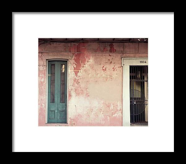 Framed photograph of classic New Orleans architecture with vintage French Quarter details