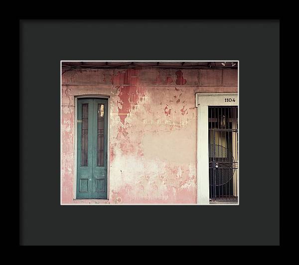 Framed photograph of classic New Orleans architecture with vintage French Quarter details