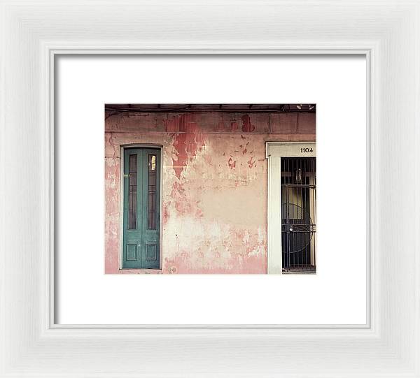 Framed photograph of classic New Orleans architecture with vintage French Quarter details