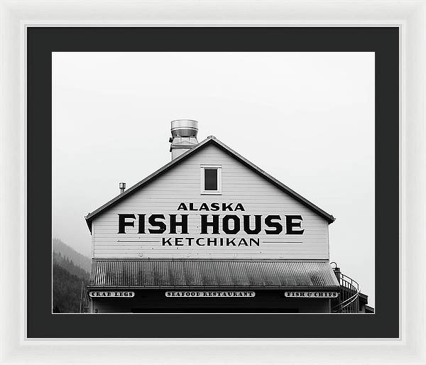 Alaska Fish House Art – Framed Photography Print | Rustic Coastal Wall Art