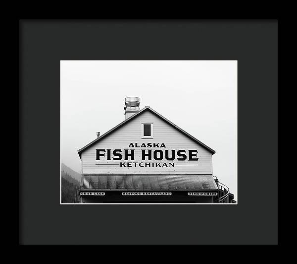 Framed photograph of Alaska fish house – coastal and fishing village photography framed wall art