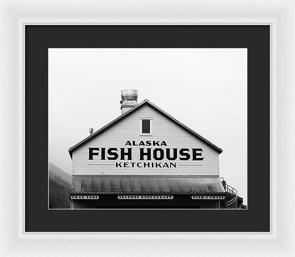 Alaska Fish House Art – Framed Photography Print | Rustic Coastal Wall Art