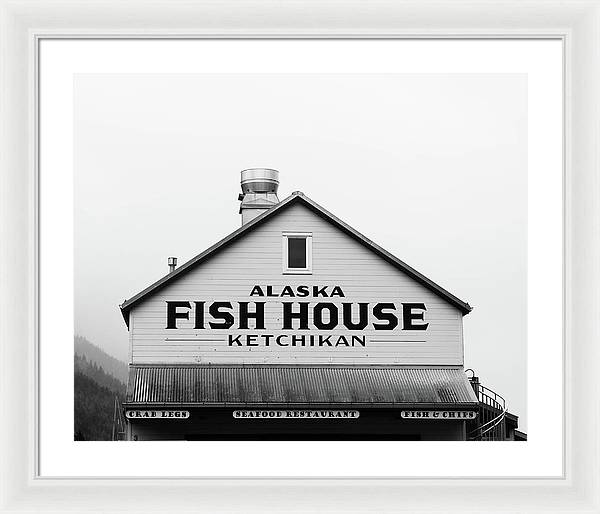 Alaska Fish House Art – Framed Photography Print | Rustic Coastal Wall Art
