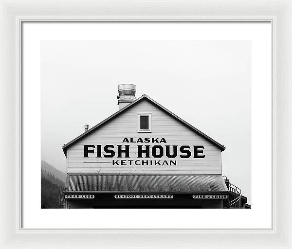 Alaska Fish House Art – Framed Photography Print | Rustic Coastal Wall Art
