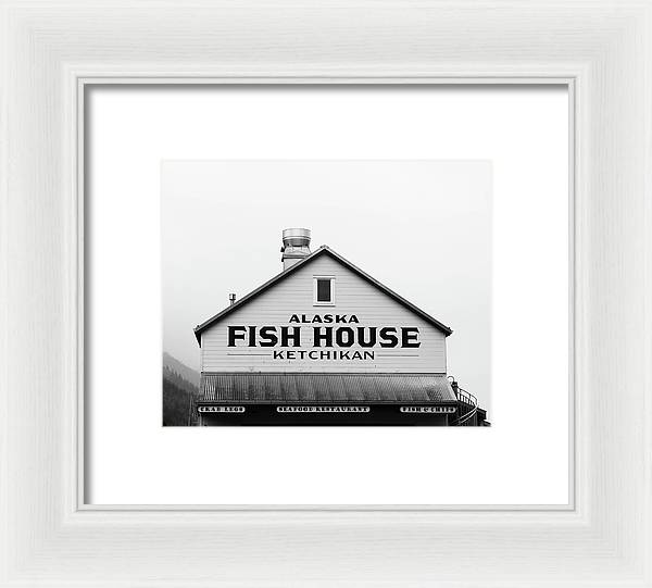 Framed photograph of Alaska fish house – coastal and fishing village photography framed wall art