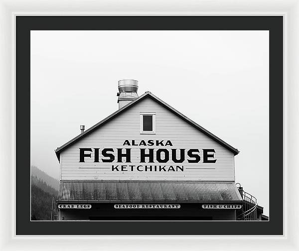 Alaska Fish House Art – Framed Photography Print | Rustic Coastal Wall Art