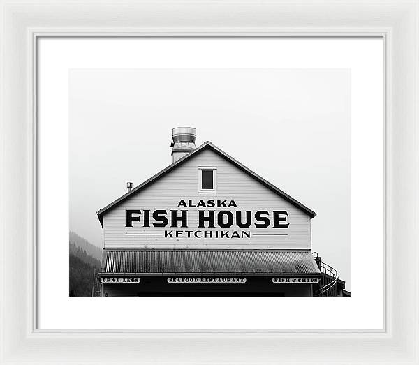 Alaska Fish House Art – Framed Photography Print | Rustic Coastal Wall Art