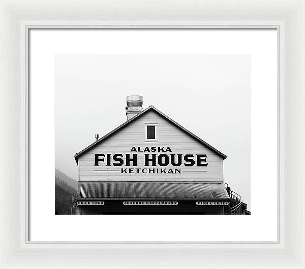 Alaska Fish House Art – Framed Photography Print | Rustic Coastal Wall Art