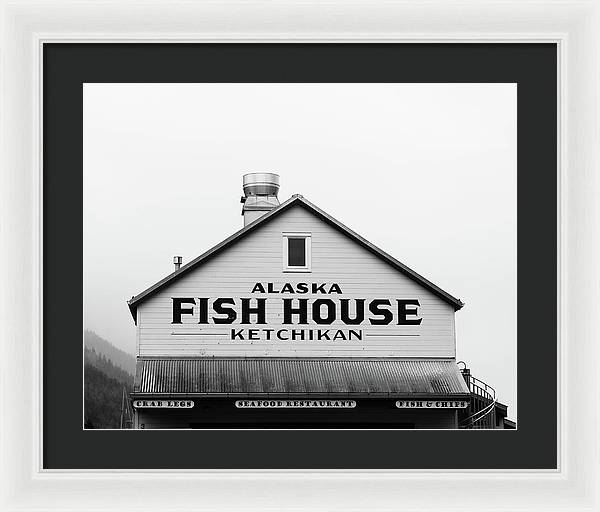 Alaska Fish House Art – Framed Photography Print | Rustic Coastal Wall Art