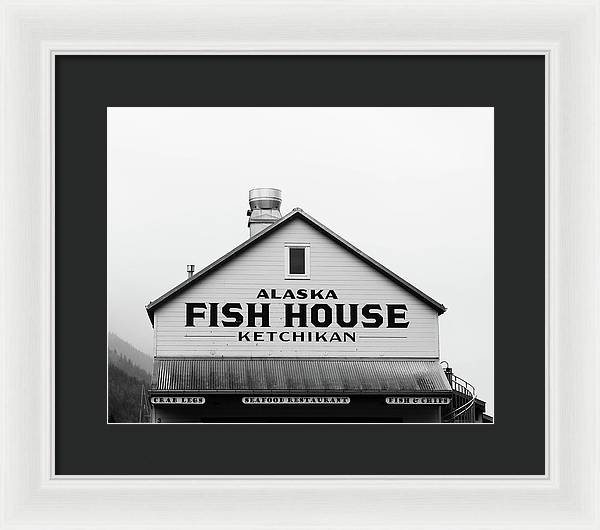 Alaska Fish House Art – Framed Photography Print | Rustic Coastal Wall Art
