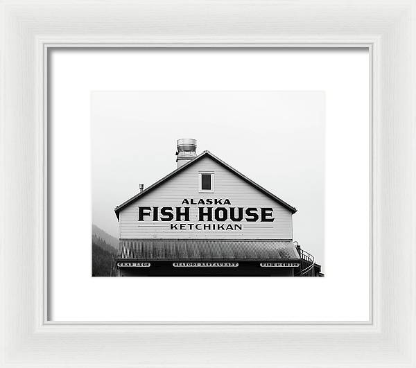 Alaska Fish House Art – Framed Photography Print | Rustic Coastal Wall Art