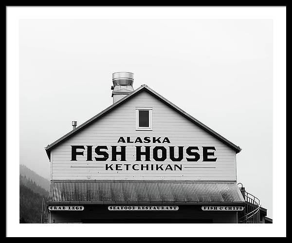 Alaska Fish House Art – Framed Photography Print | Rustic Coastal Wall Art