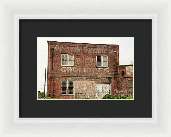 Framed photograph of Andalusia Grocery Co storefront in Alabama – Southern Americana wall art