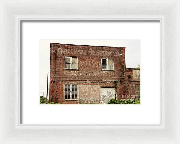 Framed photograph of Andalusia Grocery Co storefront in Alabama – Southern Americana wall art