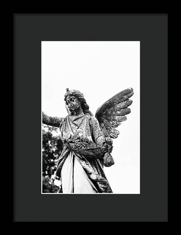 Nashville Cemetery Photography | Black and White Angel Mount Olivet - Framed Print