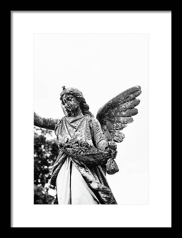 Nashville Cemetery Photography | Black and White Angel Mount Olivet - Framed Print