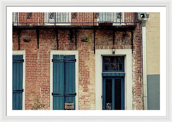 Blue Shutters on Magazine Street – Framed Photography Print