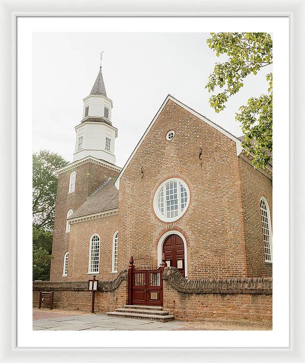 Framed print of Bruton Parish Episcopal Church in Williamsburg, VA