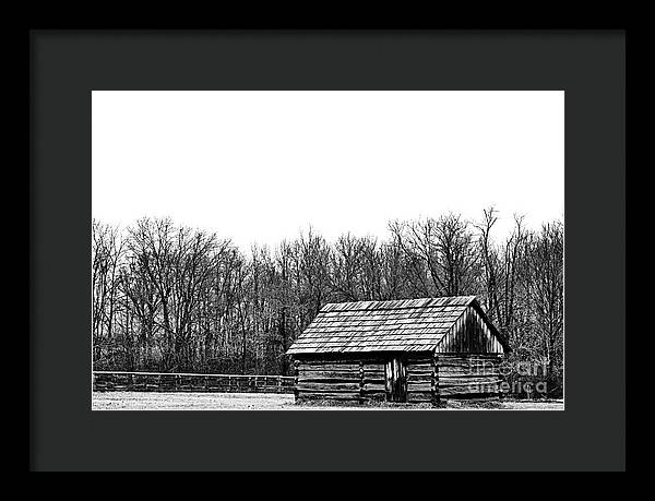 Cabin in Field | Farmhouse Framed Print