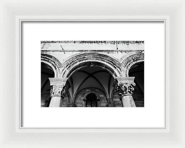 Black and White Dubrovnik Print | Croatian Columns | Framed Print