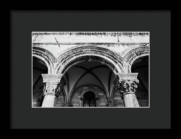Black and White Dubrovnik Print | Croatian Columns | Framed Print