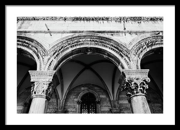 Black and White Dubrovnik Print | Croatian Columns | Framed Print