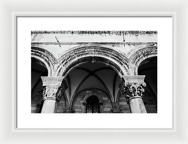 Black and White Dubrovnik Print | Croatian Columns | Framed Print