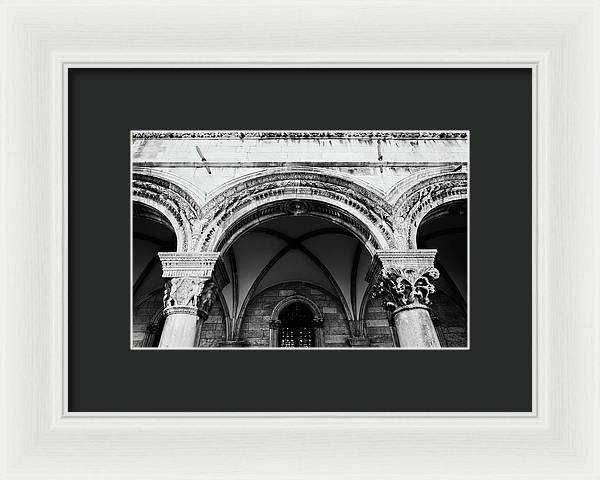 Black and White Dubrovnik Print | Croatian Columns | Framed Print