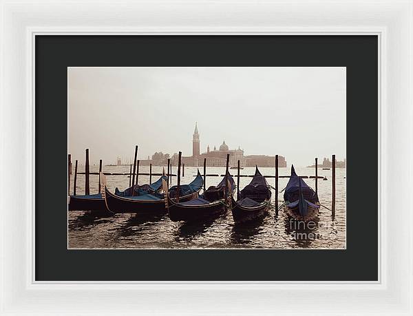Gondolas in Venice - Color - Framed Print