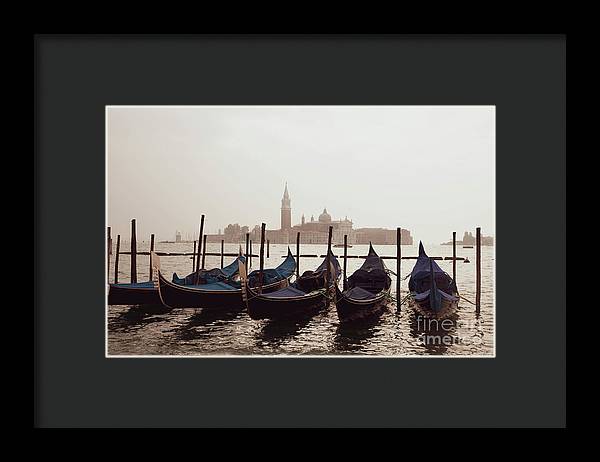 Gondolas in Venice - Color - Framed Print