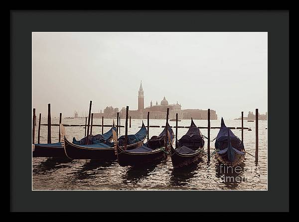 Gondolas in Venice - Color - Framed Print