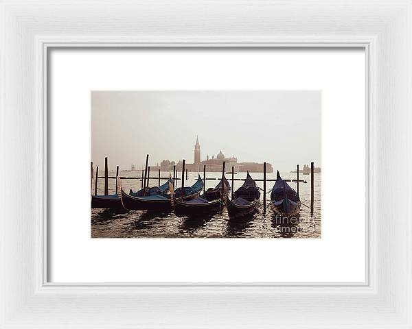 Gondolas in Venice - Color - Framed Print
