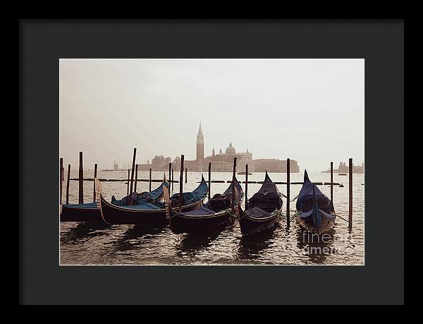 Gondolas in Venice - Color - Framed Print