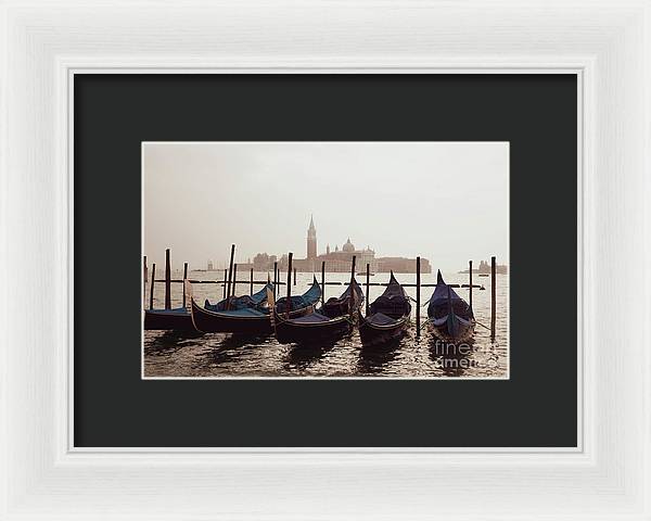 Gondolas in Venice - Color - Framed Print
