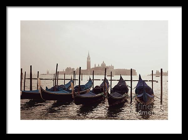 Gondolas in Venice - Color - Framed Print