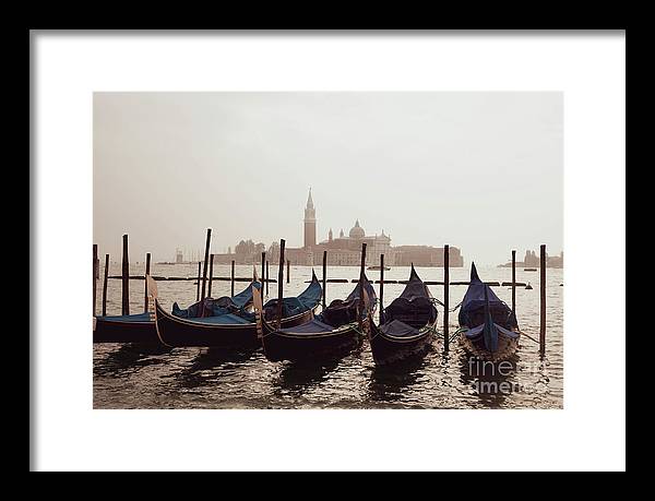 Gondolas in Venice - Color - Framed Print