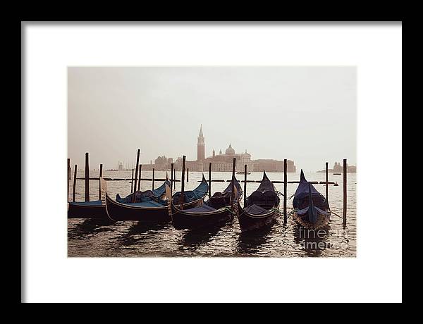 Gondolas in Venice - Color - Framed Print