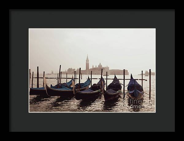 Gondolas in Venice - Color - Framed Print