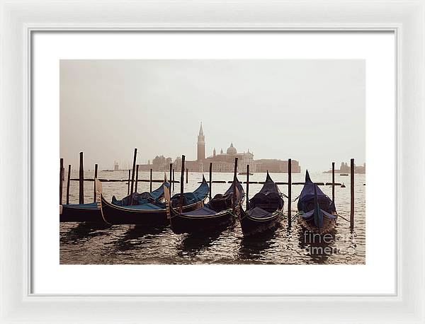 Gondolas in Venice - Color - Framed Print