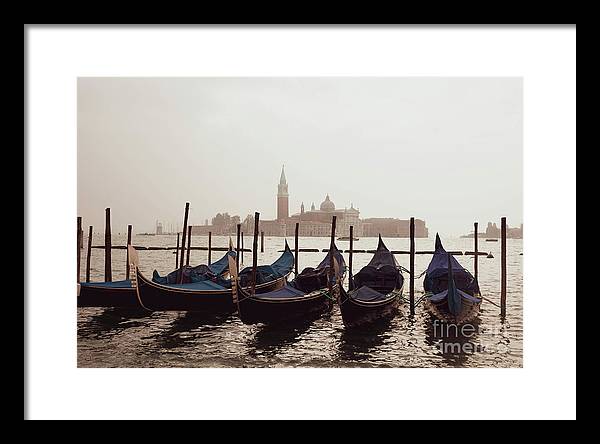 Gondolas in Venice - Color - Framed Print