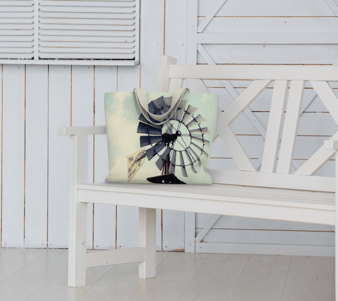 Rustic Windmill | Large Lined or Unlined Shoulder Tote Bag