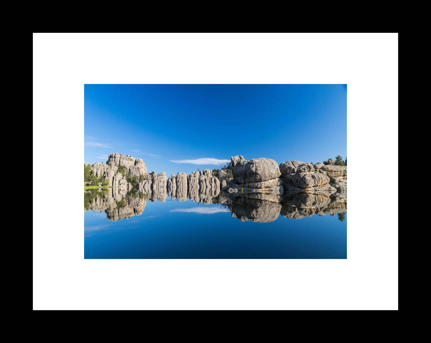 Sylvan Lake mirror reflection photography print – South Dakota Black Hills landscape wall décor