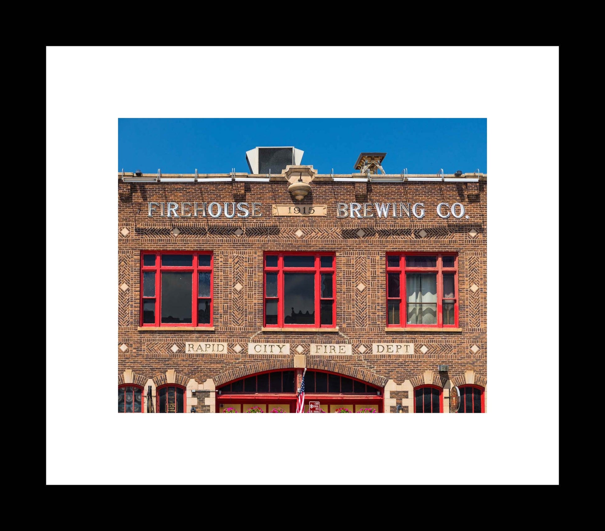 Downtown Rapid City Fire Department Print, South Dakota Travel Photography, Architecture Wall Art, Red Home Decor, Unframed Print or Canvas - eireanneilis