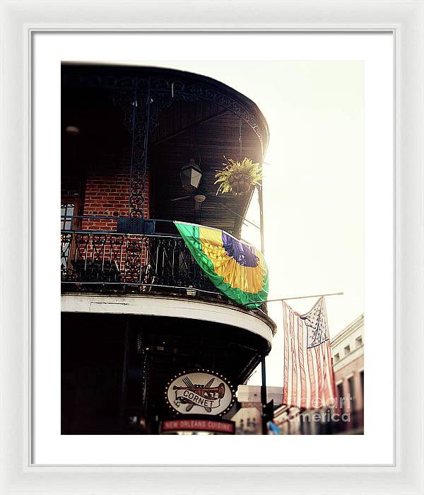 Mardi Gras Balcony - New Orleans Framed Print