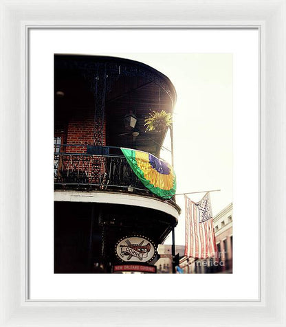 Mardi Gras Balcony - New Orleans Framed Print