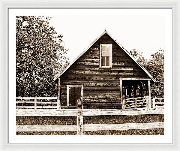Sepia Barn Print - Burnt Corn Alabama Framed Rustic Farmhouse Wall Art