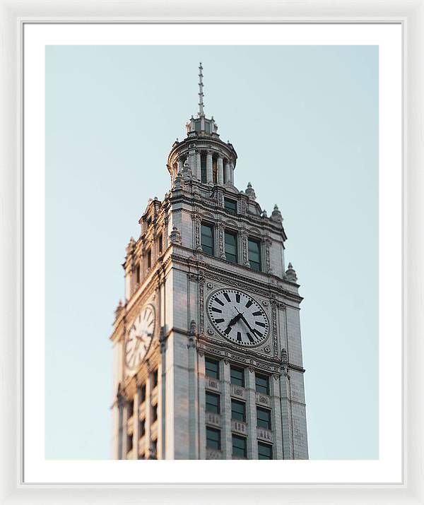 Wrigley Building Clock, Chicago Framed Photography Wall Art - Erin Johnson Photography