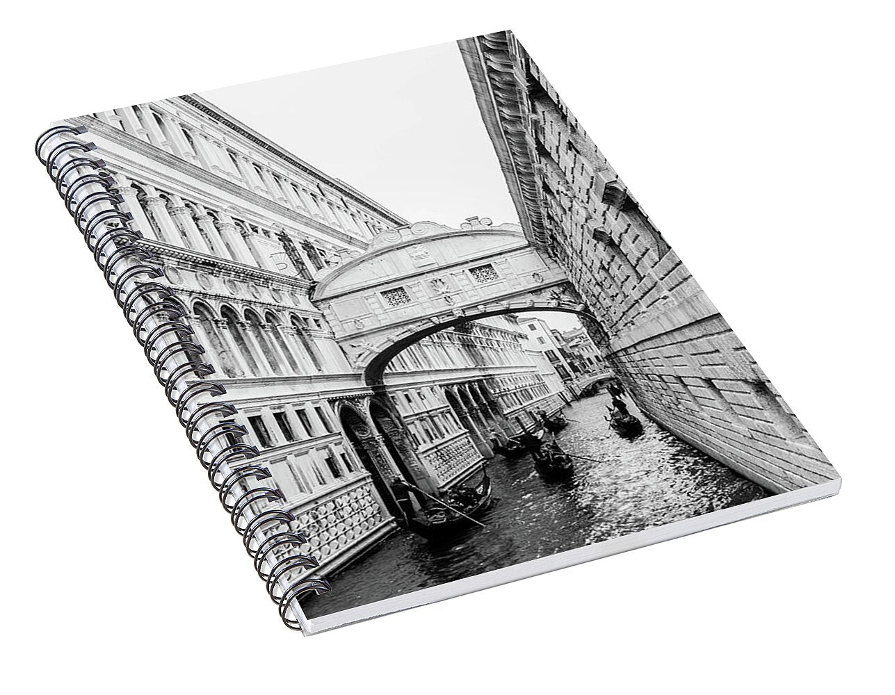 Bridge of Sighs in Black and White I - Spiral Notebook