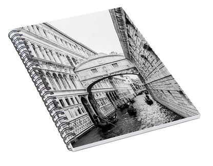 Bridge of Sighs in Black and White I - Spiral Notebook